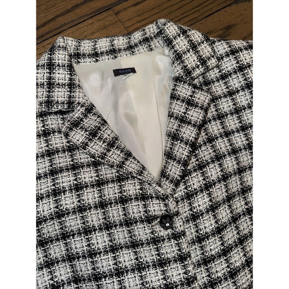 BAXIS Women's Suit Black White Tweed Blazer (L) And Skirt (M) Viscose Lined - Picture 1 of 11
